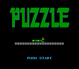 Puzzle title screen for NES